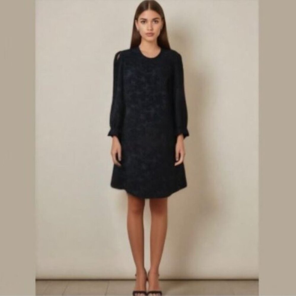 Banana Republic Navy Blue Bow Cuff Sleeve Shift Dress